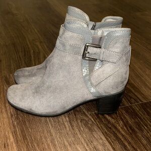 Gray Suede Ankle Boots